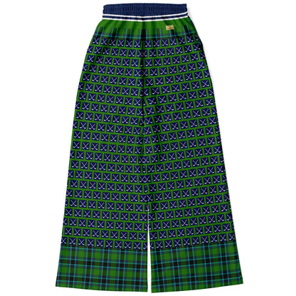 Criss Cross Golf in Navy Blue Eco-Poly Wide Leg Pants