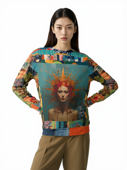 The Crown of the Crucifixion Patchwork Print Unisex Sweatshirt (Gold Label)