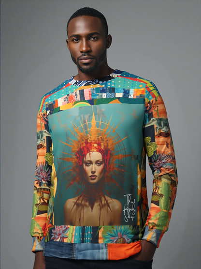 The Crown of the Crucifixion Patchwork Print Unisex Sweatshirt (Gold Label)