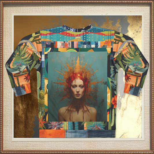 The Crown of the Crucifixion Patchwork Print Unisex Sweatshirt (Gold Label)