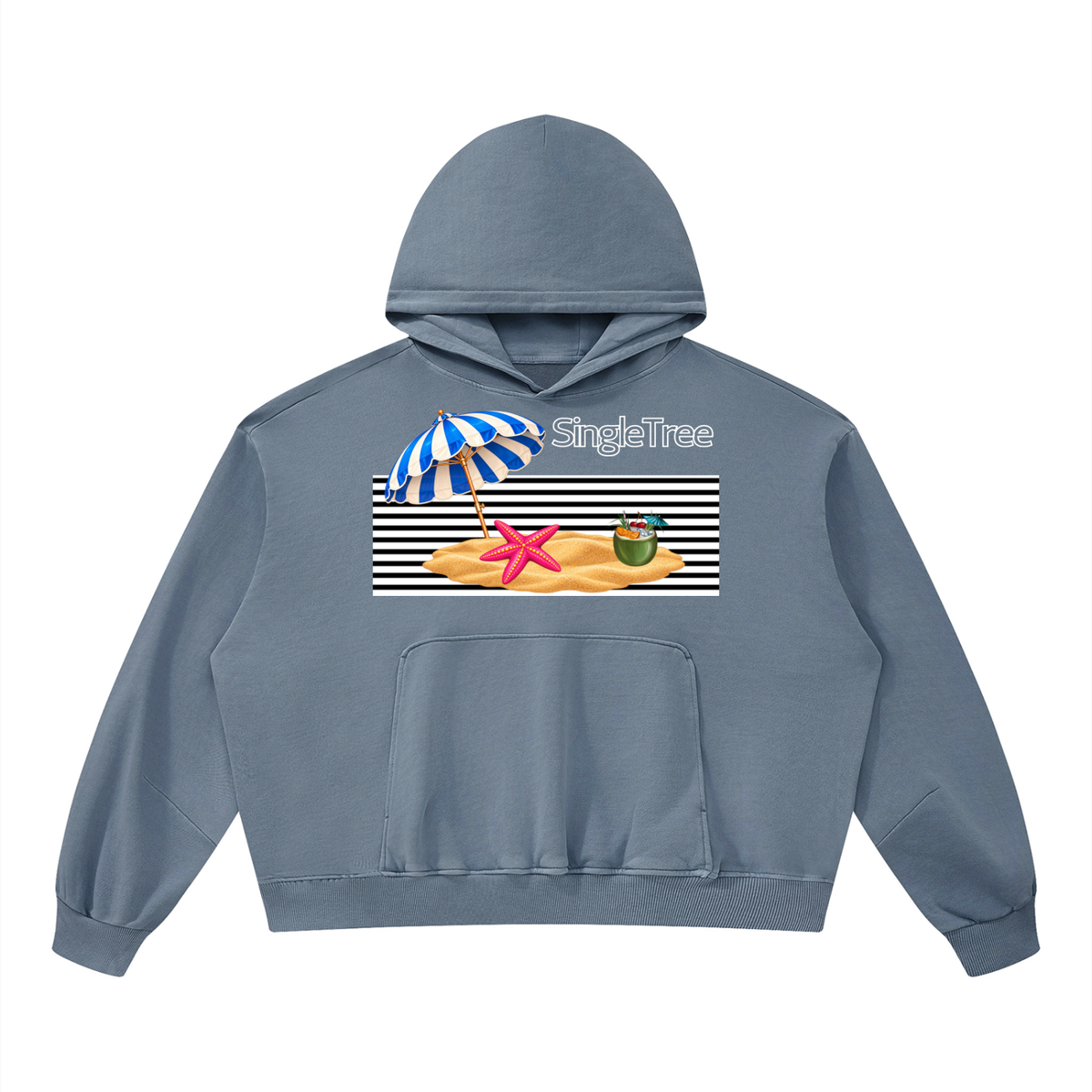 Miami Beach Girl on Vacation Unisex Boxy Vintage Washed Hoodie
