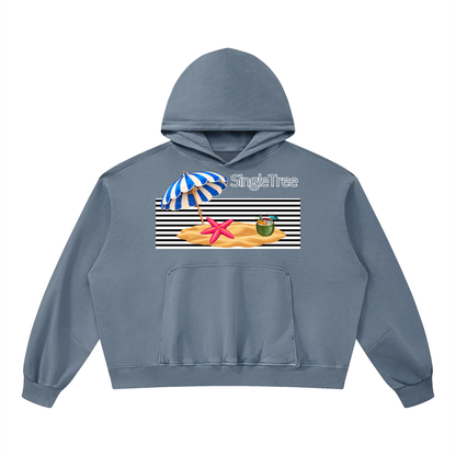 Miami Beach Girl on Vacation Unisex Boxy Vintage Washed Hoodie