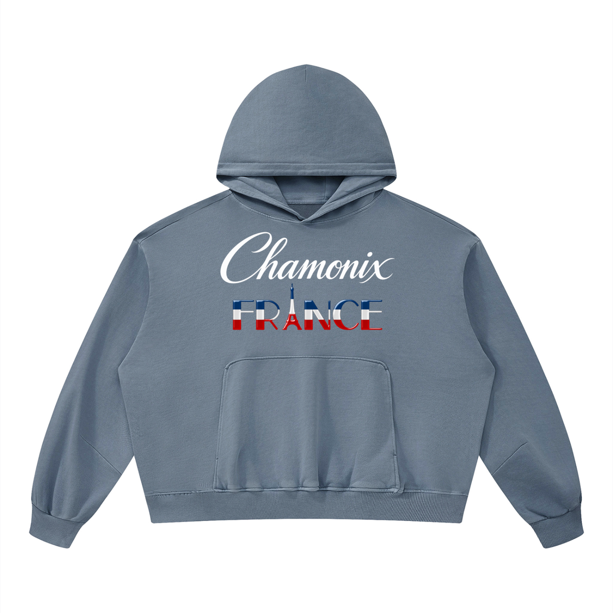 La Piste Faire du Ski Chamonix Unisex Boxy Vintage Washed Hoodie