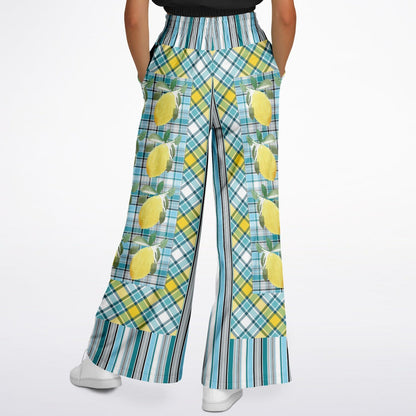 Lemon Zest Striped Eco-Poly Wide Leg Pants
