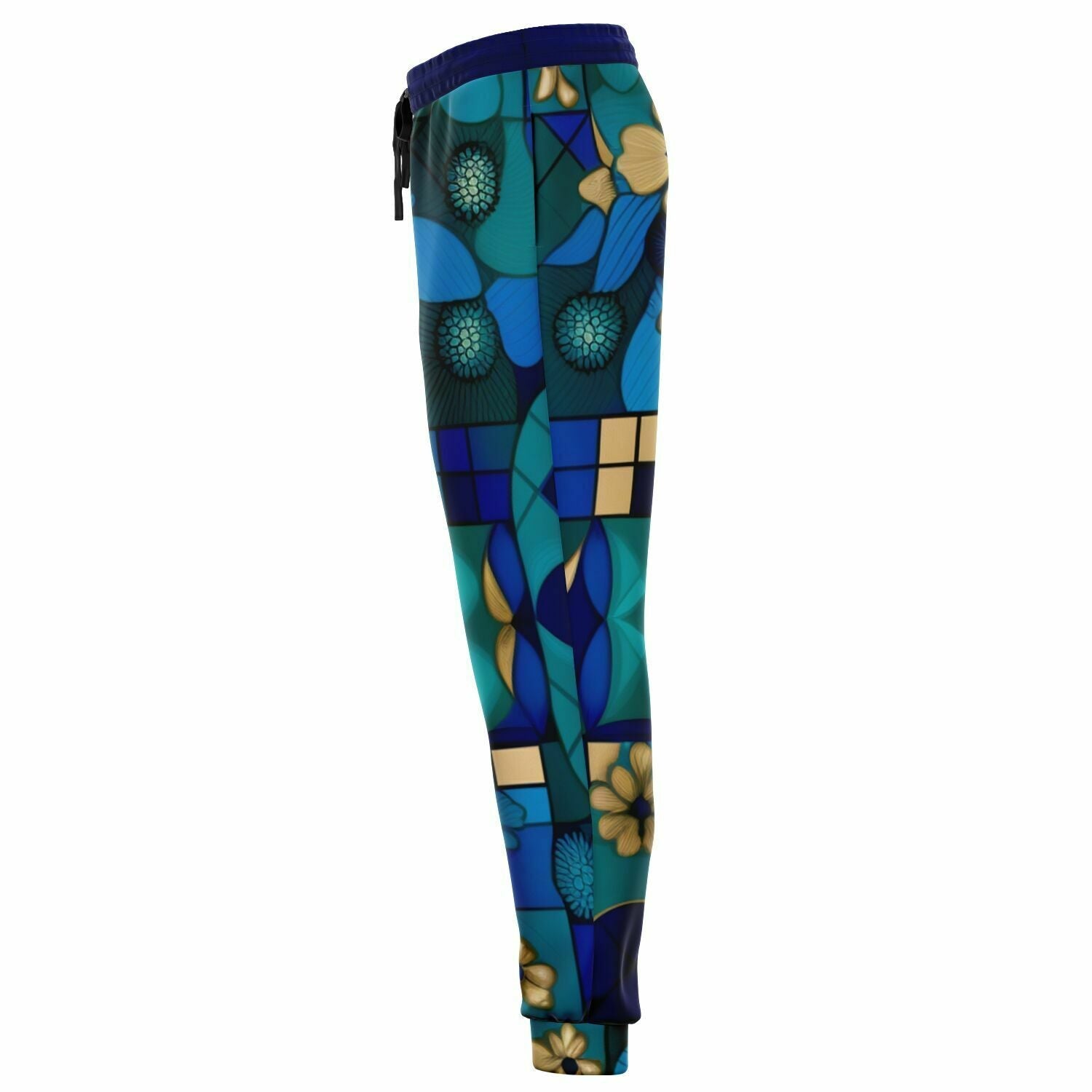 Blue Mystic Abstract Plaid Eco-Poly Unisex Joggers