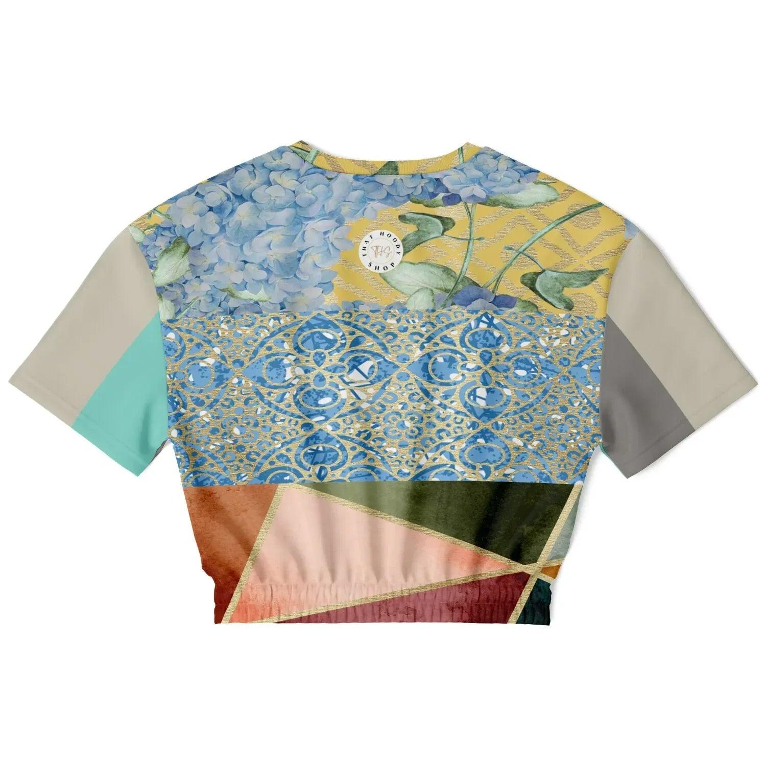 Calico Esplanade Eco-Poly Short Sleeve Cropped Pullover