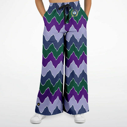Purple Crush Chevron Flame Stripe Eco-Poly Wide Leg Pants