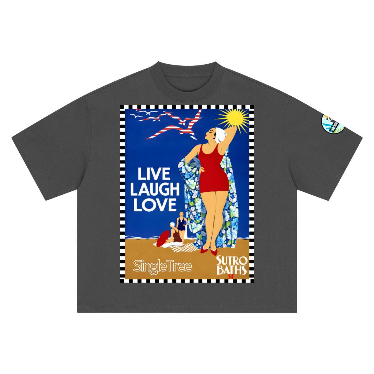 Live Laugh Love Sutro Baths SF Boxy Oversized Unisex T-Shirt