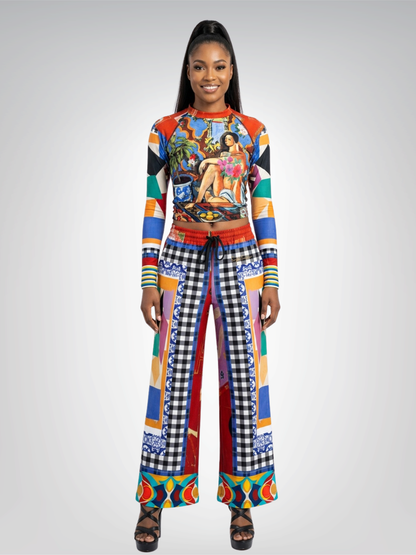 Decorative Figure in Ornamental Patchwork Women&