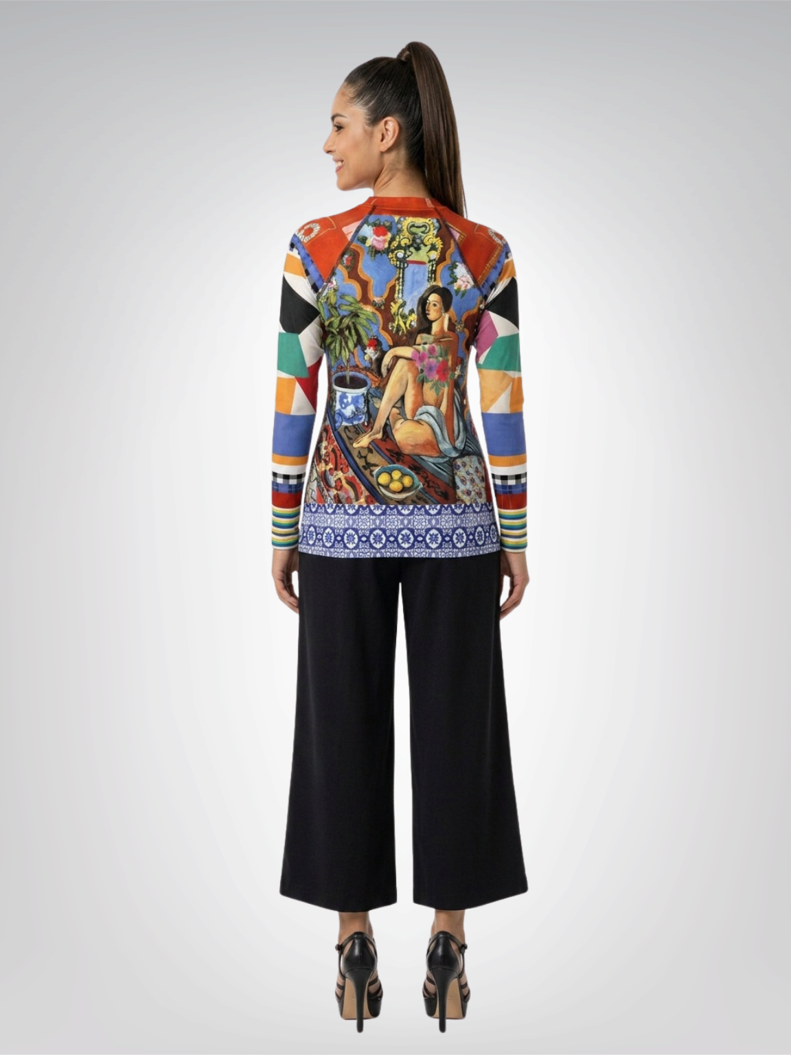 Decorative Figure in Ornamental Patchwork Women&