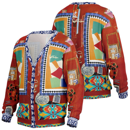 Decorative Figure in Ornamental Tavira Heavyweight Unisex Cardigan