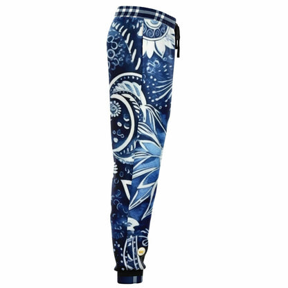 Blue Floral Rhapsody Eco-Poly Unisex Joggers