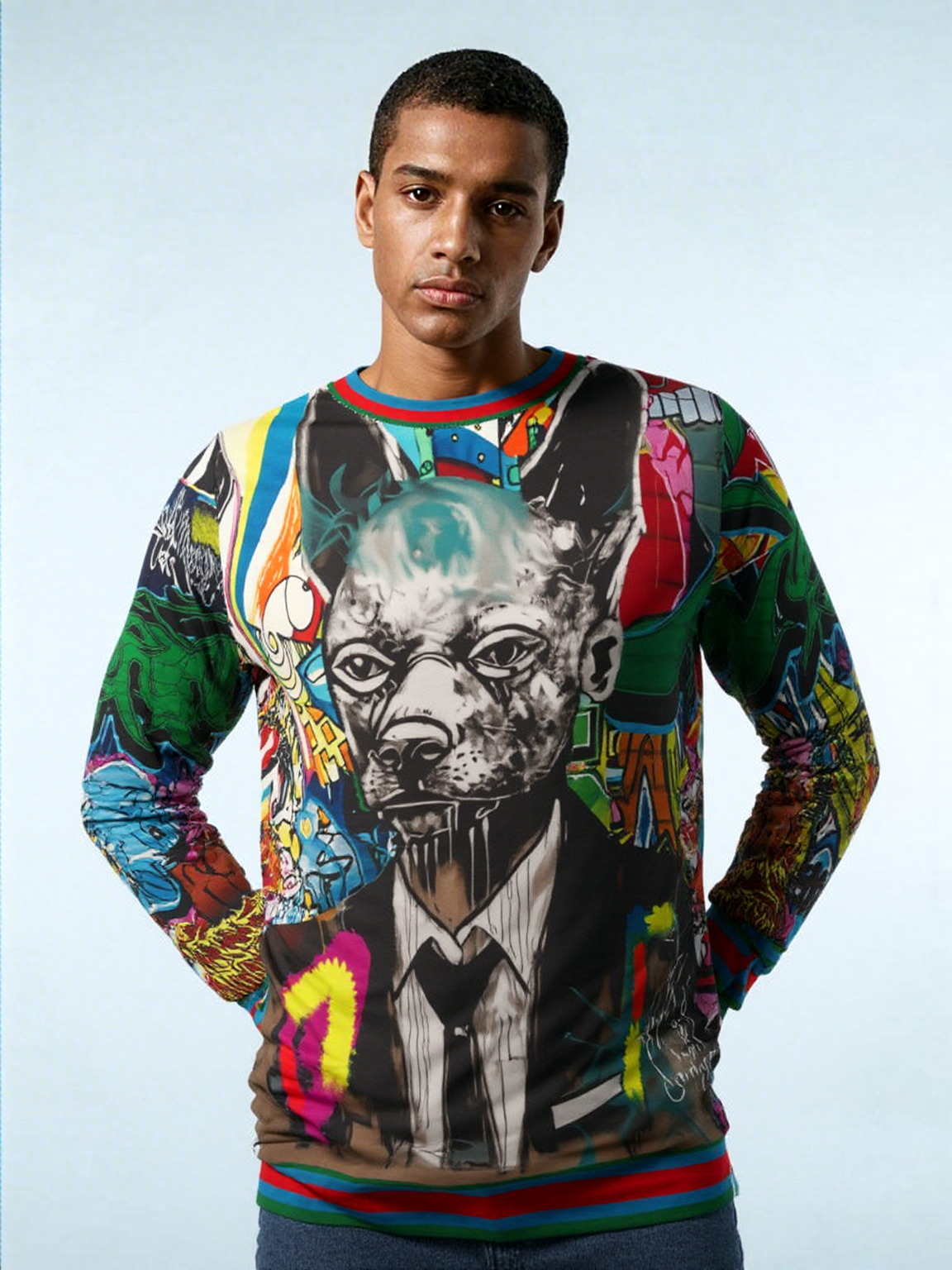 Dog Man Prophecies Graffiti Art Unisex Sweatshirt (Gold Label)