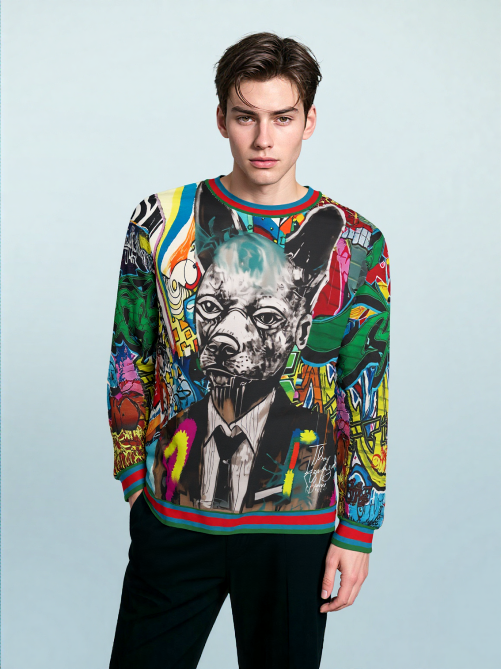 Dog Man Prophecies Graffiti Art Unisex Sweatshirt (Gold Label)