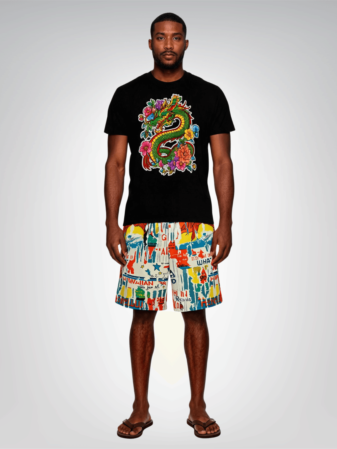Dragon Energy in Floral Heavyweight Unisex Tee