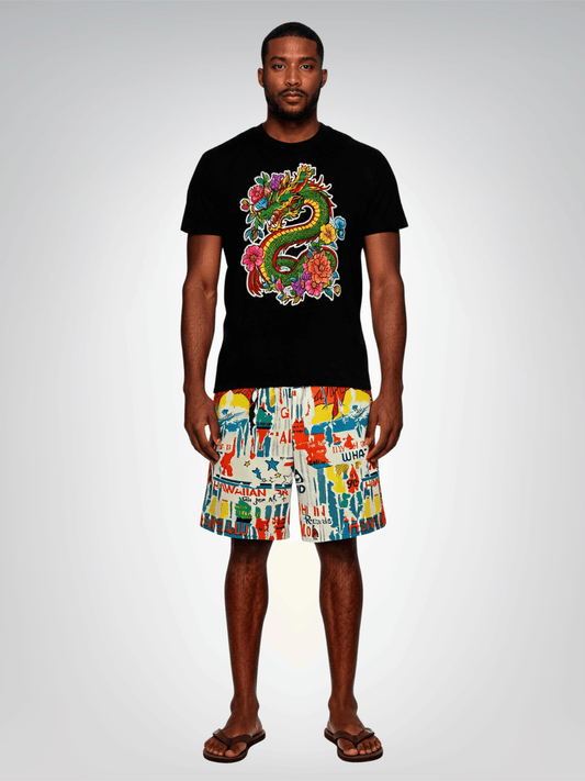 Dragon Energy in Floral Heavyweight Unisex Tee