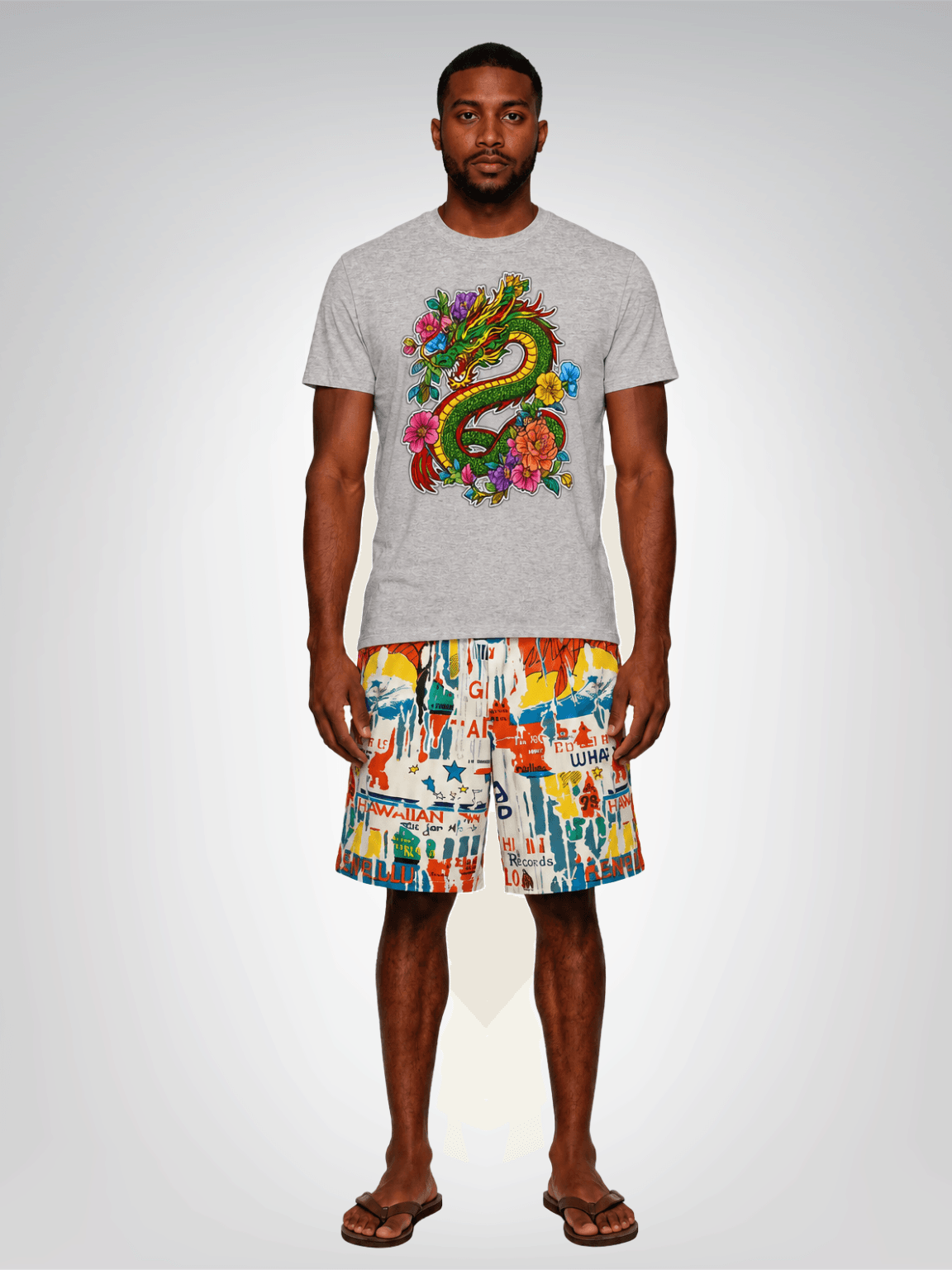 Dragon Energy in Floral Heavyweight Unisex Tee