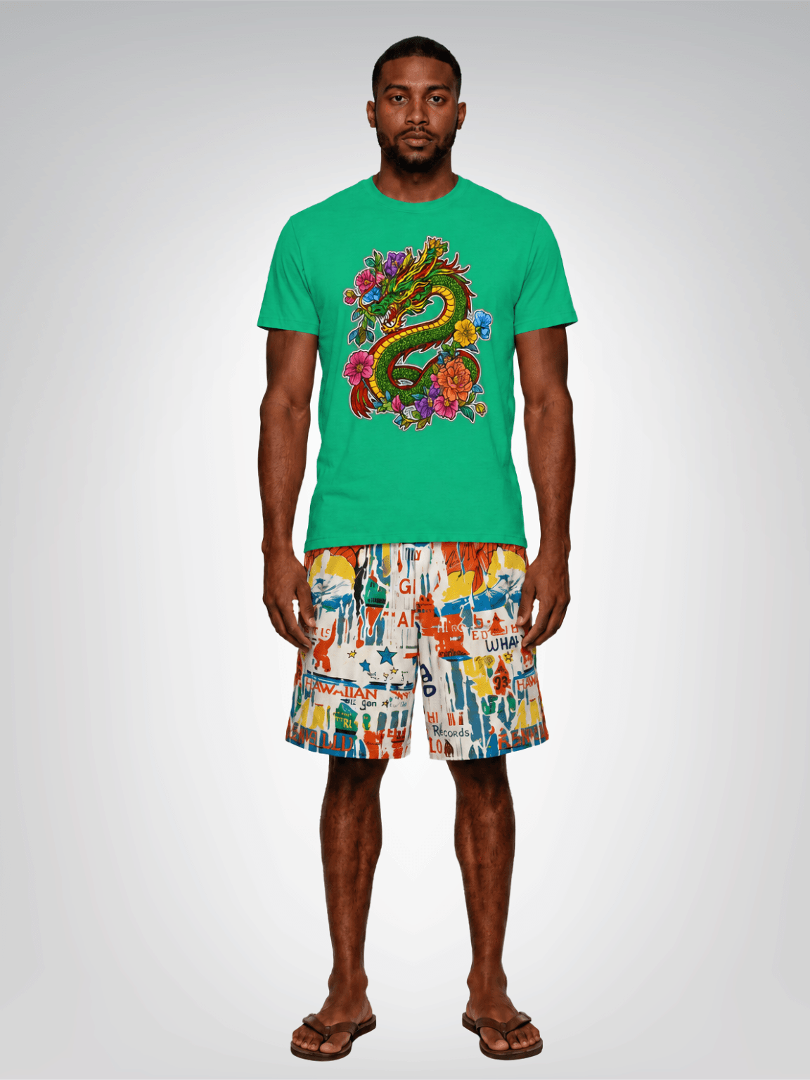 Dragon Energy in Floral Heavyweight Unisex Tee