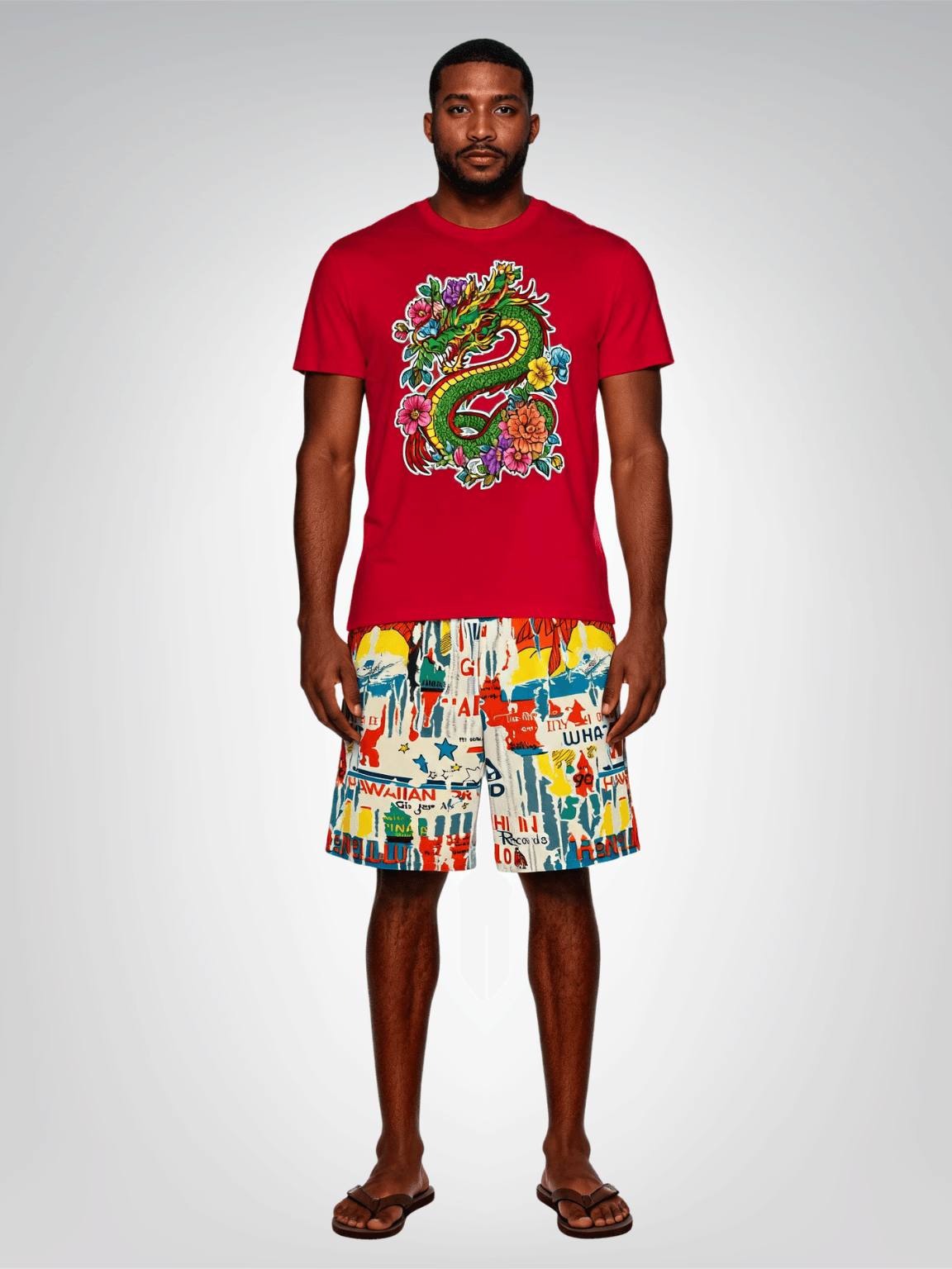 Dragon Energy in Floral Heavyweight Unisex Tee