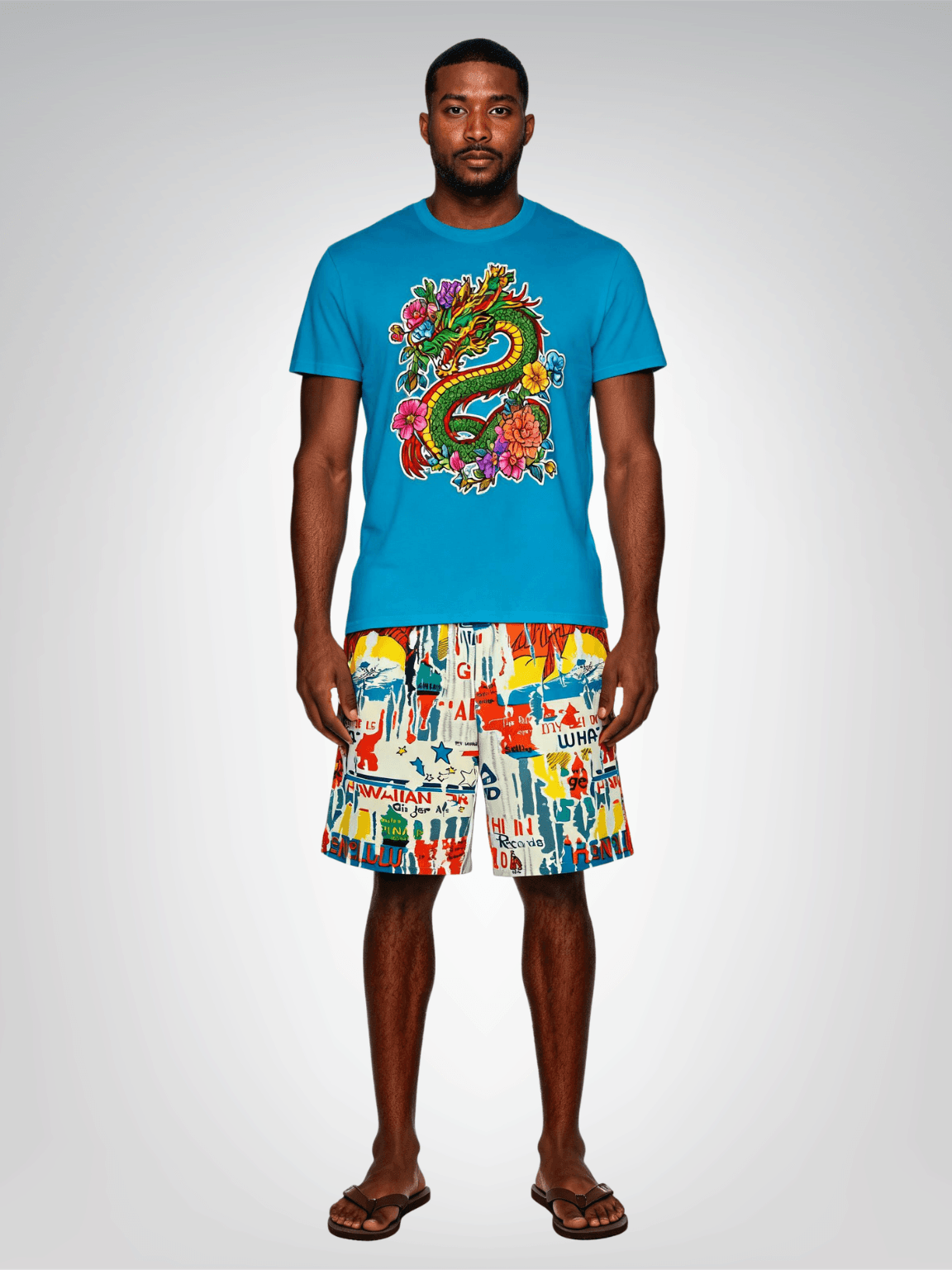 Dragon Energy in Floral Heavyweight Unisex Tee