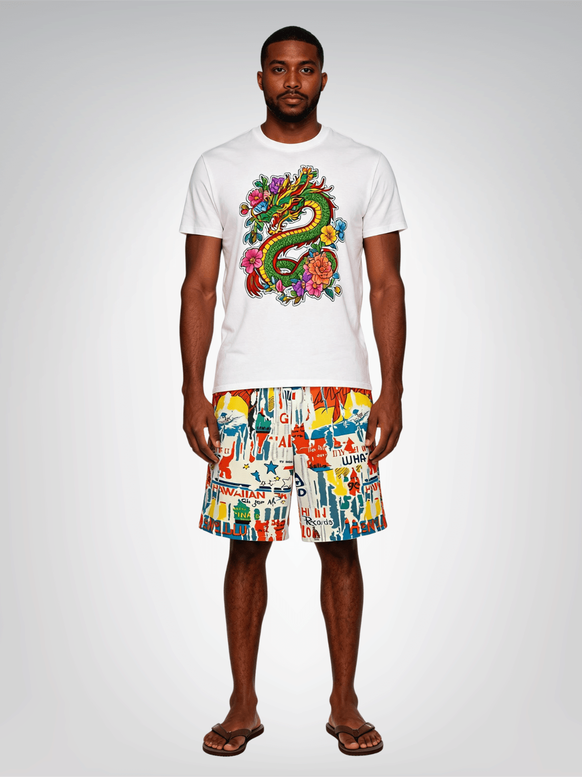 Dragon Energy in Floral Heavyweight Unisex Tee