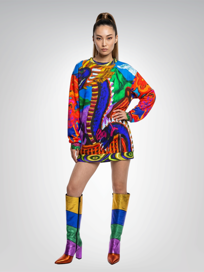 Dragon Temple Asian Art Unisex Sweatshirt (Gold Label)