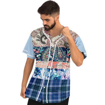 Dolores Park Paisley Print Short Sleeve Eco-Poly Baseball Jersey