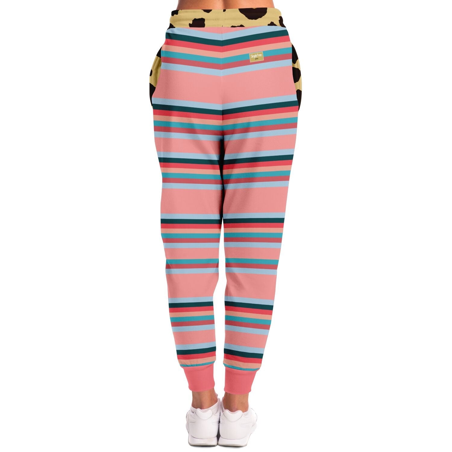 Blue Dragonfly Pink Striped Eco-Poly Unisex Joggers