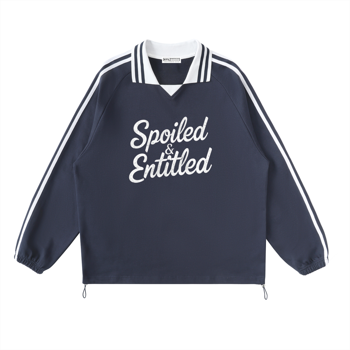 Spoiled &amp;  Entitled™ + STL Contrast Striped Collar Sweatshirt