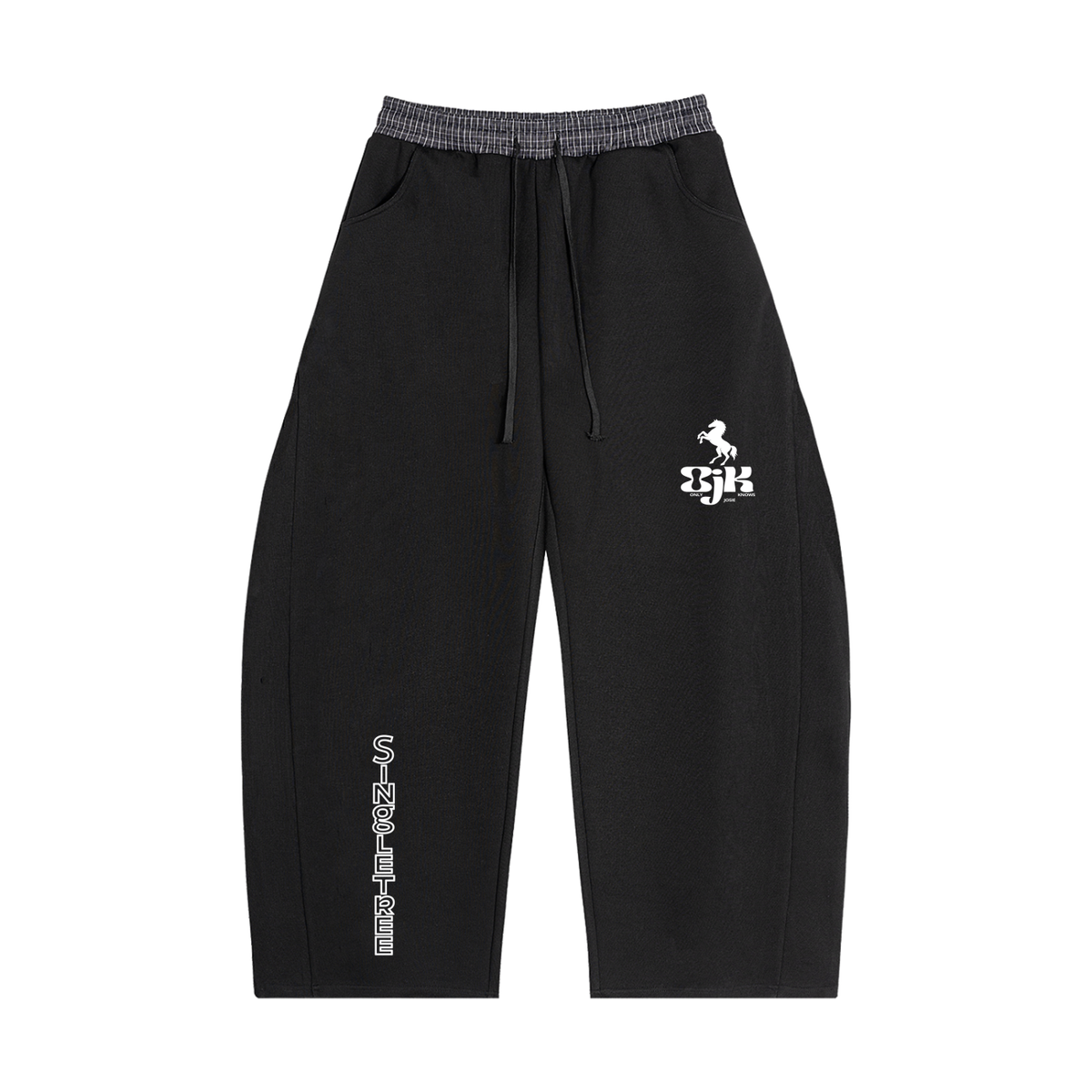 Spoiled &amp;  Entitled™ + STL Plaid Waistband Barrel Sweatpants