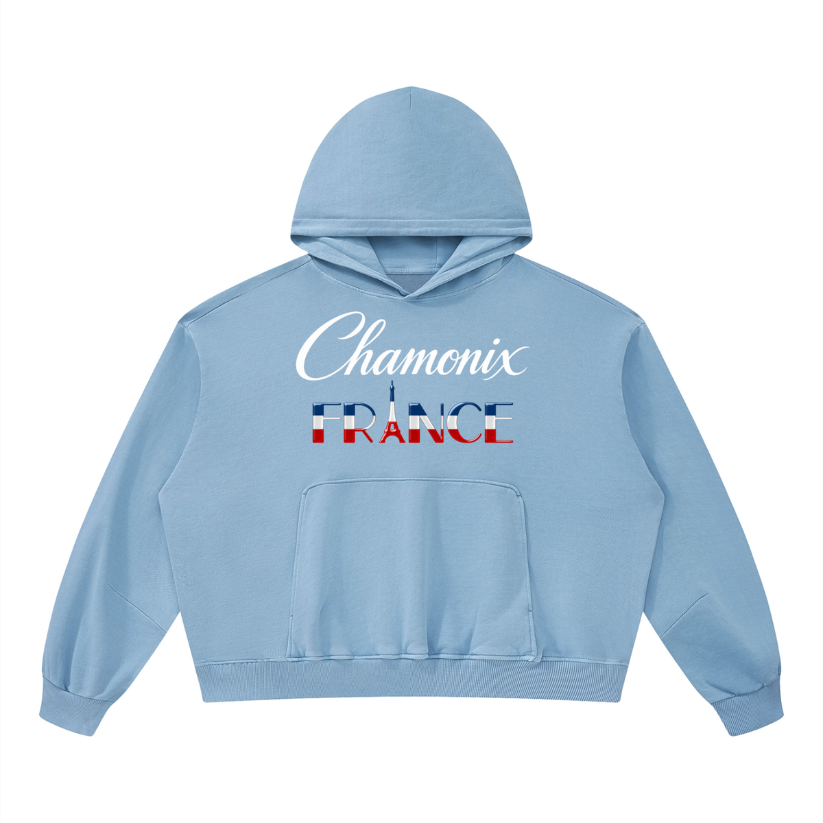 La Piste Faire du Ski Chamonix Unisex Boxy Vintage Washed Hoodie