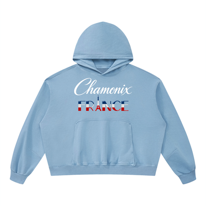 La Piste Faire du Ski Chamonix Unisex Boxy Vintage Washed Hoodie