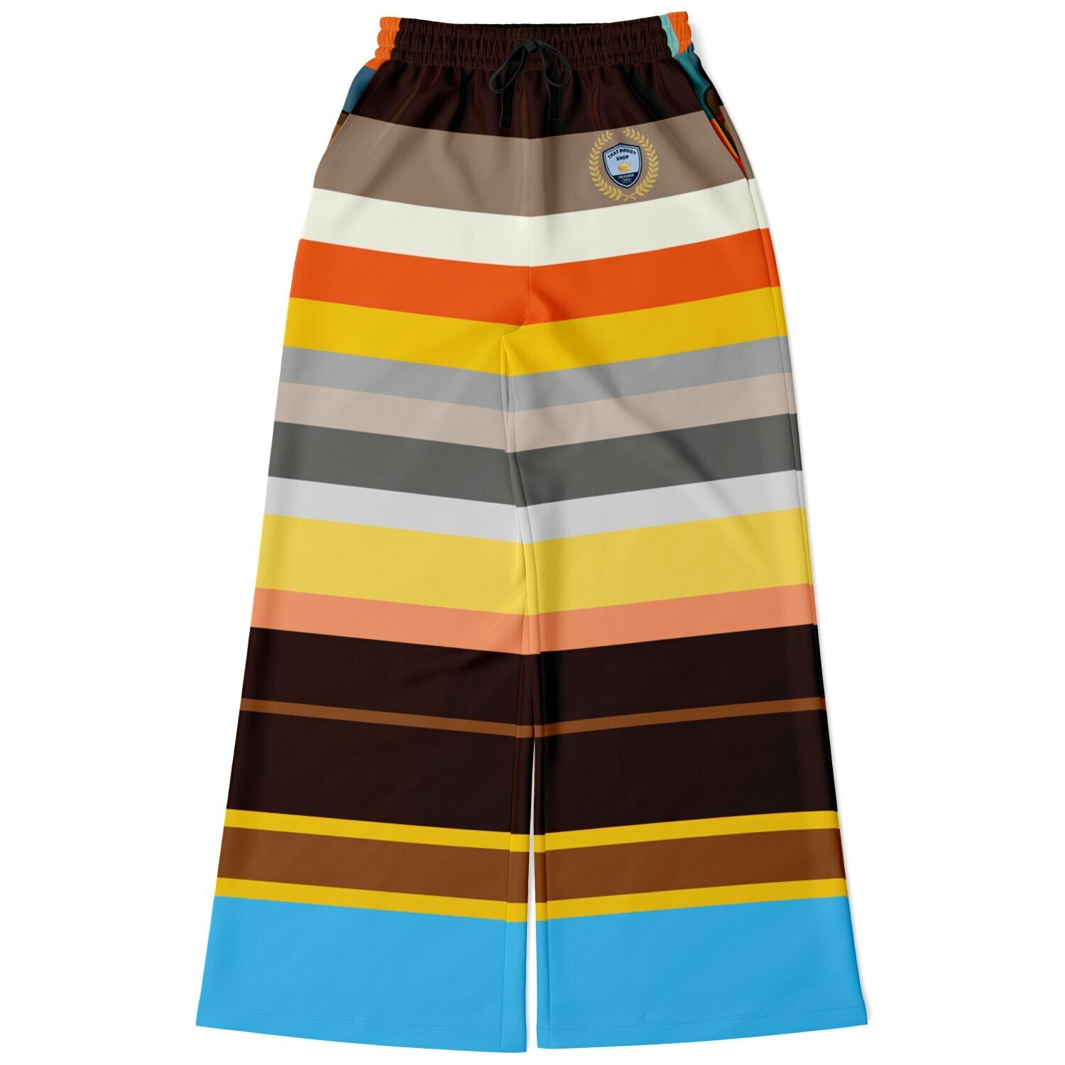 Earth Bound Jovial Rugby Stripe Eco-Poly Wide Leg Pants
