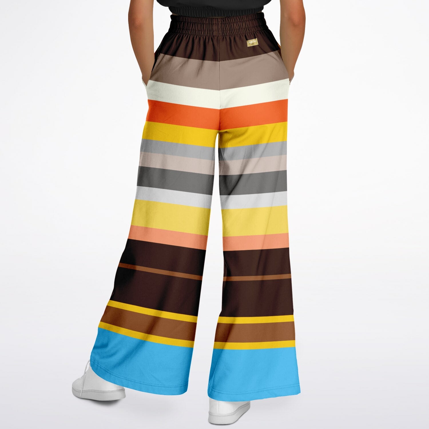 Earth Bound Jovial Rugby Stripe Eco-Poly Wide Leg Pants