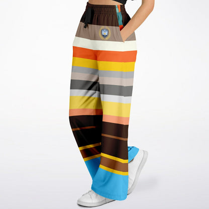 Earth Bound Jovial Rugby Stripe Eco-Poly Wide Leg Pants