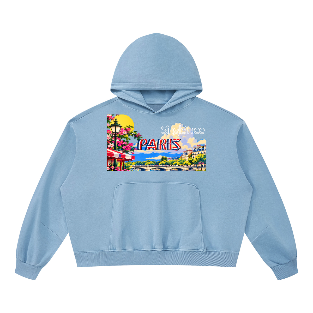 Paris Vive la France Unisex Boxy Vintage Washed Hoodie