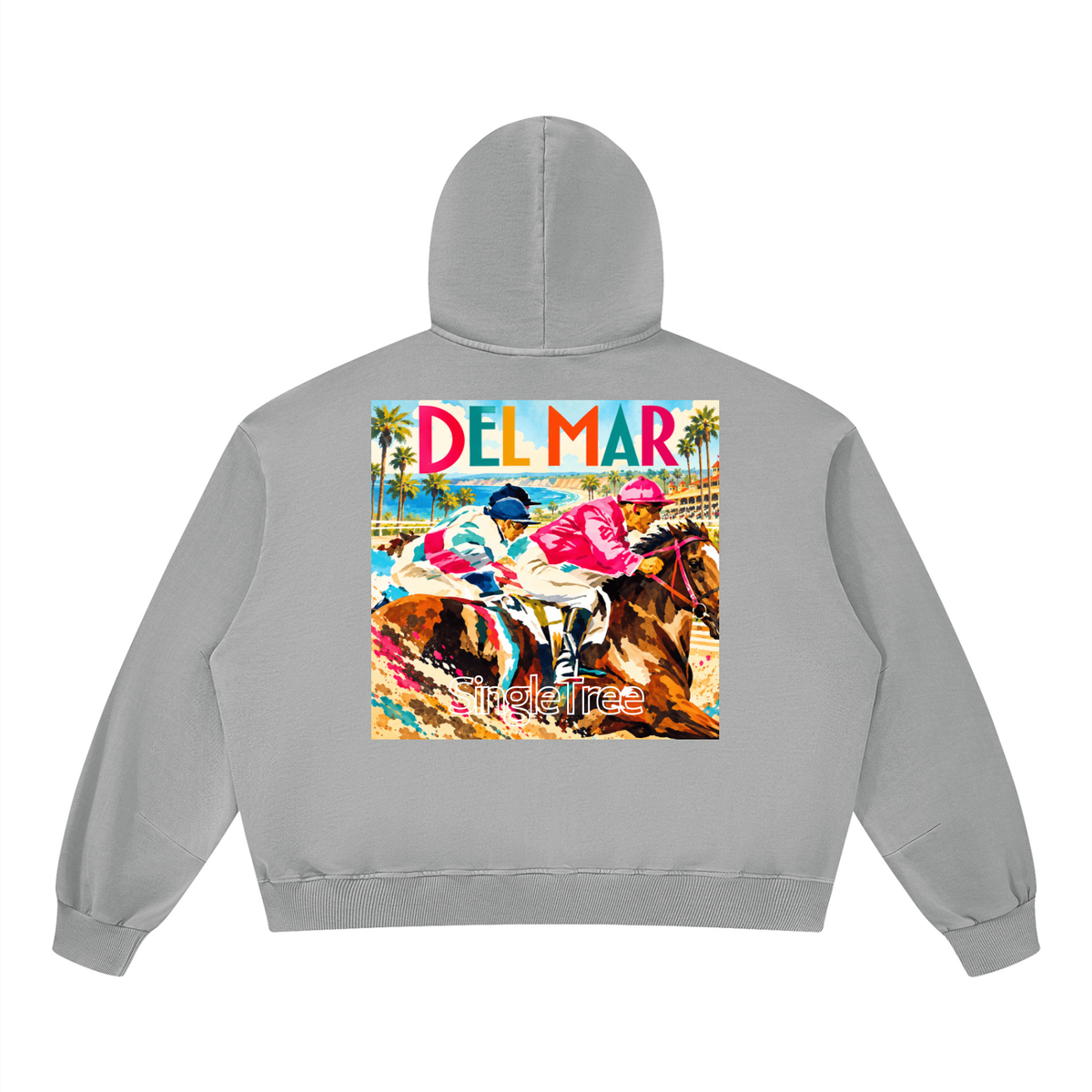 Del Mar Off to the Races Unisex Boxy Vintage Washed Hoodie