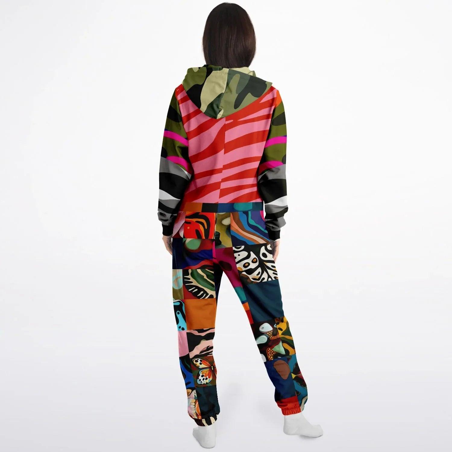 Wowzer Zowzer Animal Print Patchwork Unisex Eco-Poly Romper