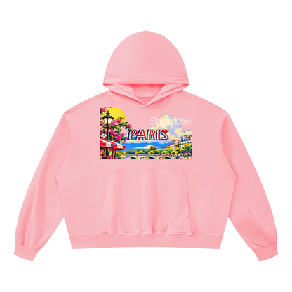 Paris Vive la France Unisex Boxy Vintage Washed Hoodie