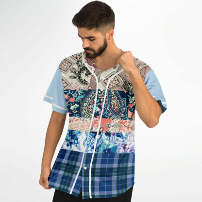 Dolores Park Paisley Print Short Sleeve Eco-Poly Baseball Jersey