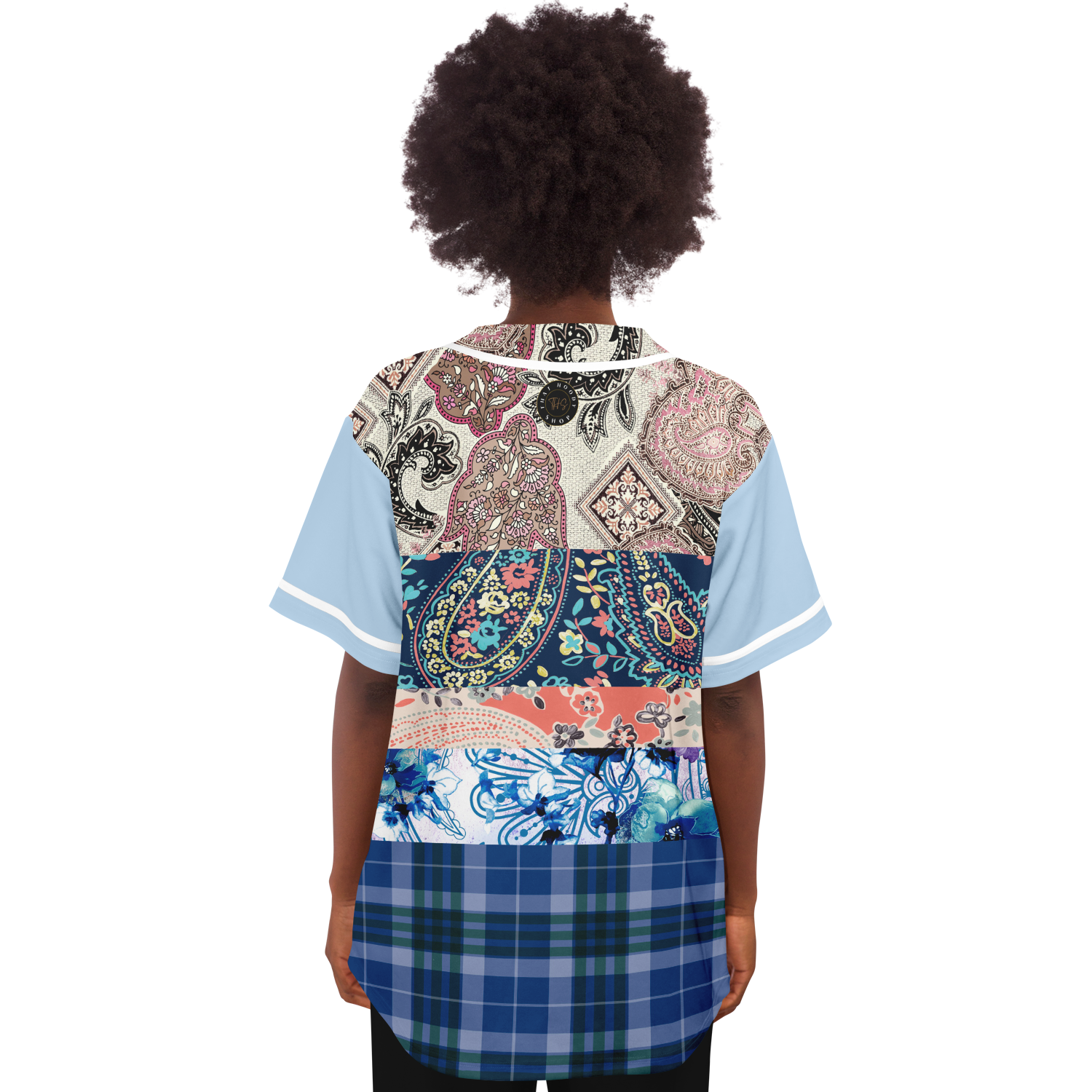 Dolores Park Paisley Print Short Sleeve Eco-Poly Baseball Jersey