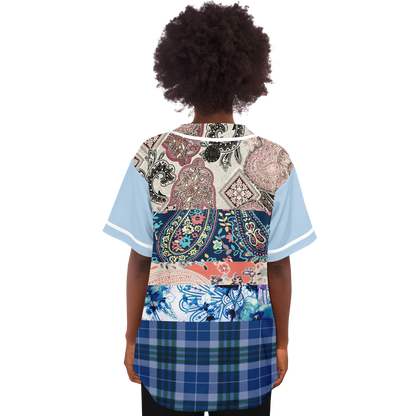 Dolores Park Paisley Print Short Sleeve Eco-Poly Baseball Jersey