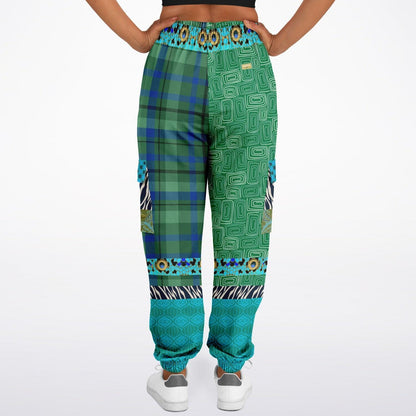 Electric Garden Maze Geometric Plaid Eco-Poly Cargo Joggers