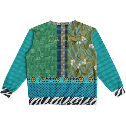 Electric Garden Maze Geometric Print Heavyweight Unisex Cardigan