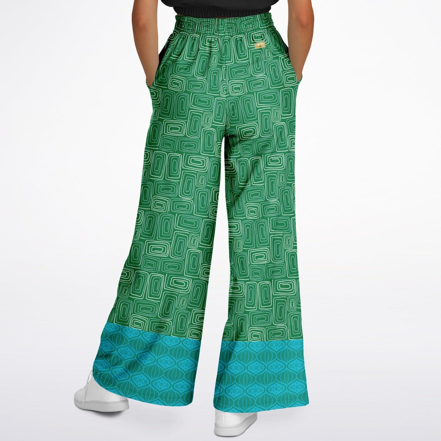 Electric Garden Maze Eco-Poly Wide Leg Pants