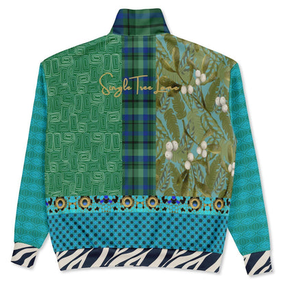 Electric Garden Maze Geometric Print Heavyweight Oversized Quarter Zip Sweatshirt