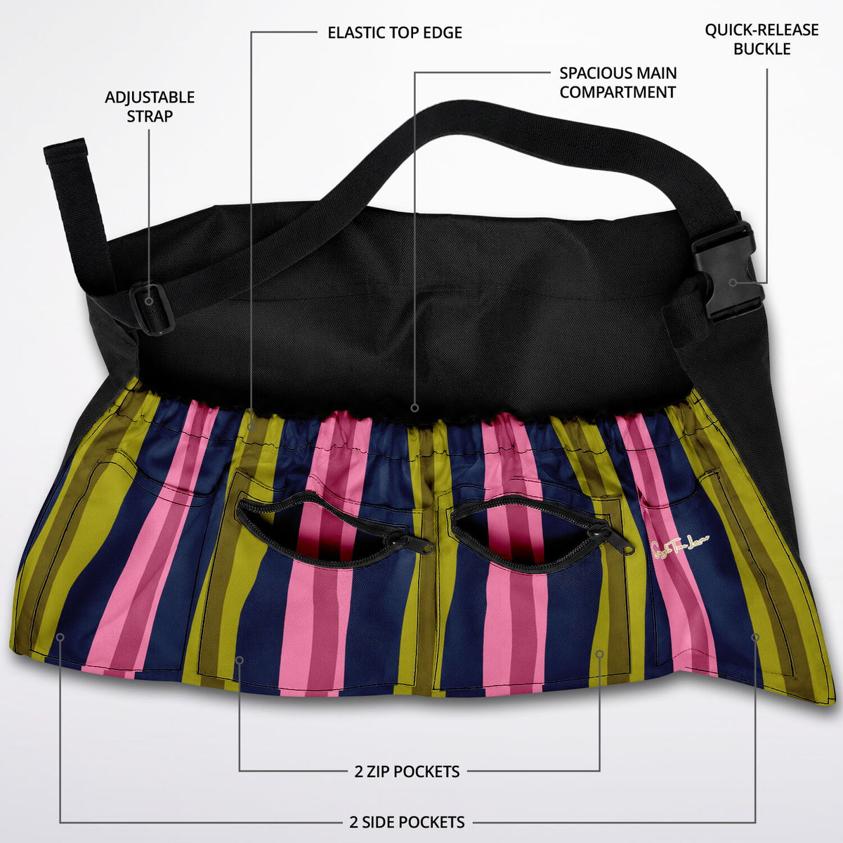 Electric Pink &amp; Olive Nights Garden Harvest Bag