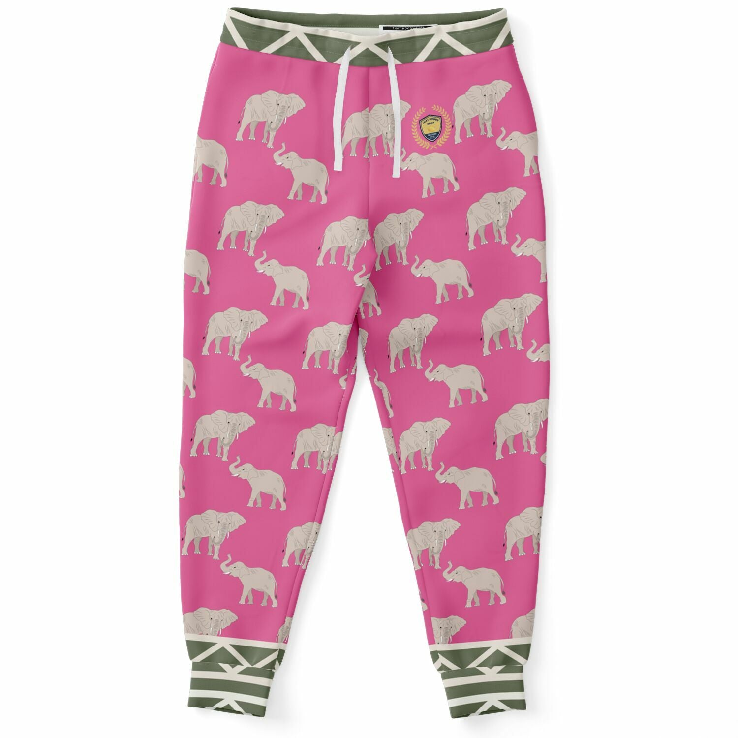 Elephants on Parade in Pink Eco-Poly Unisex Joggers