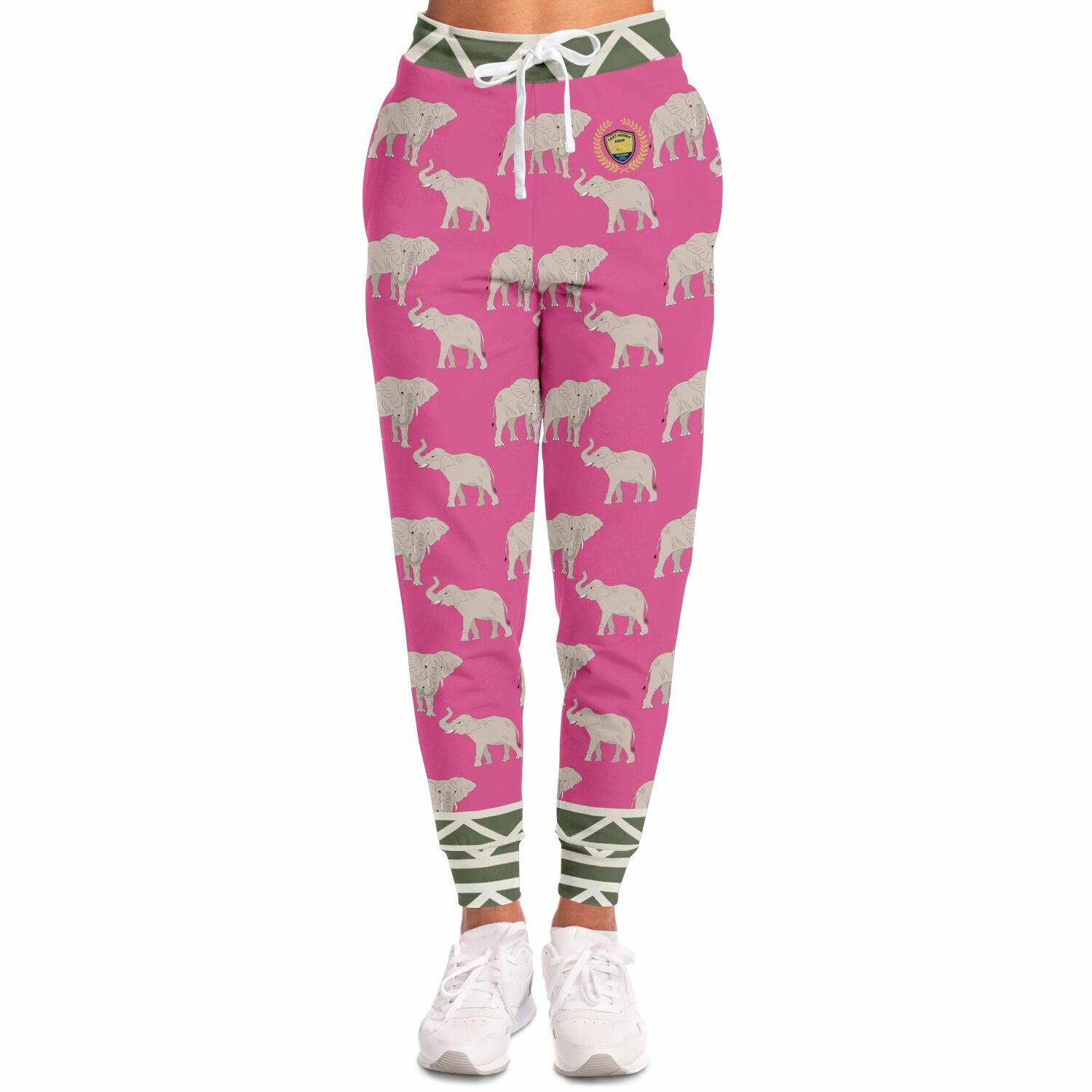 Elephants on Parade in Pink Eco-Poly Unisex Joggers