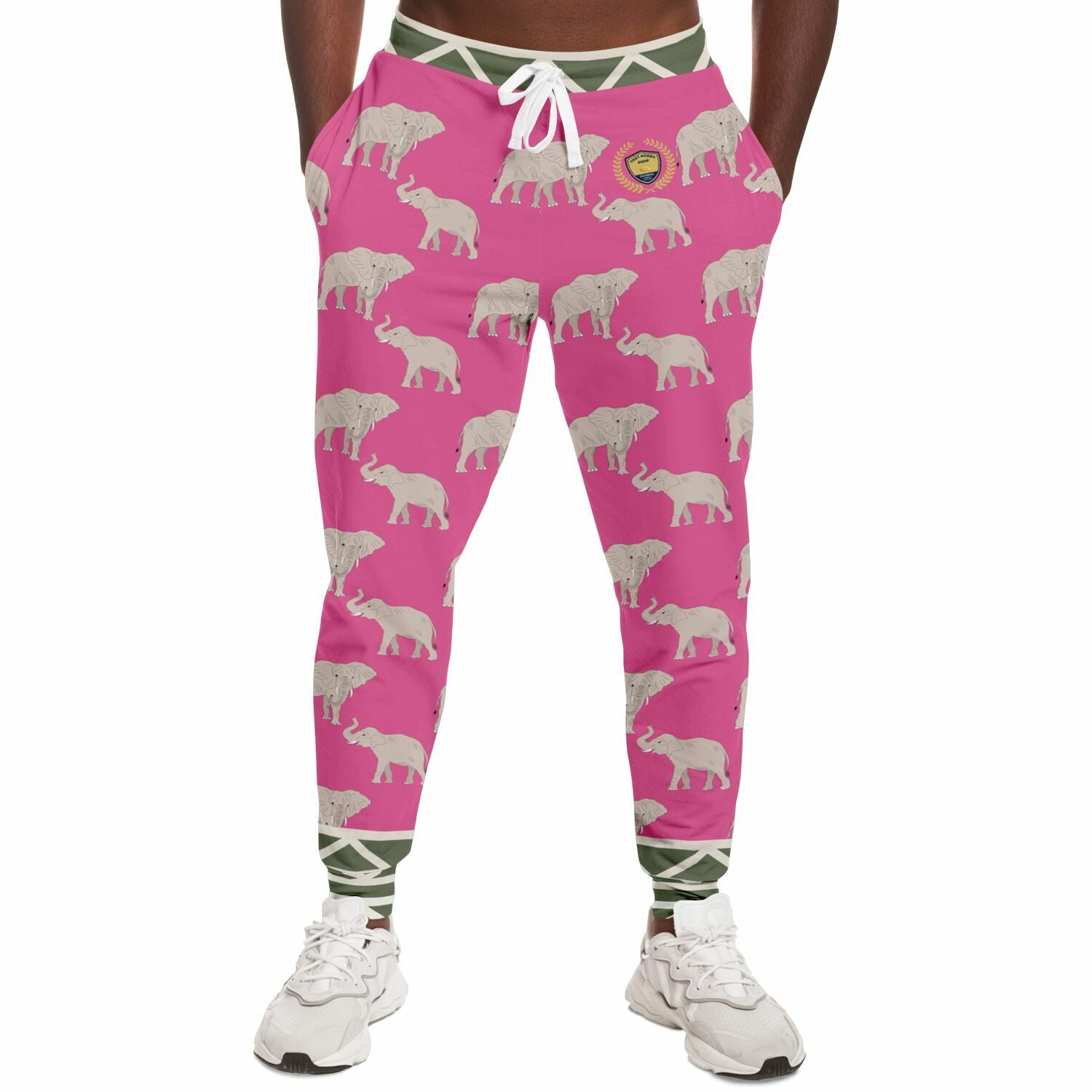 Elephants on Parade in Pink Eco-Poly Unisex Joggers